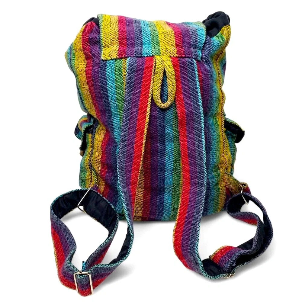 Flying High Foot Path Trading Company Backpack Unisex Canvas Boho Travel Stripes